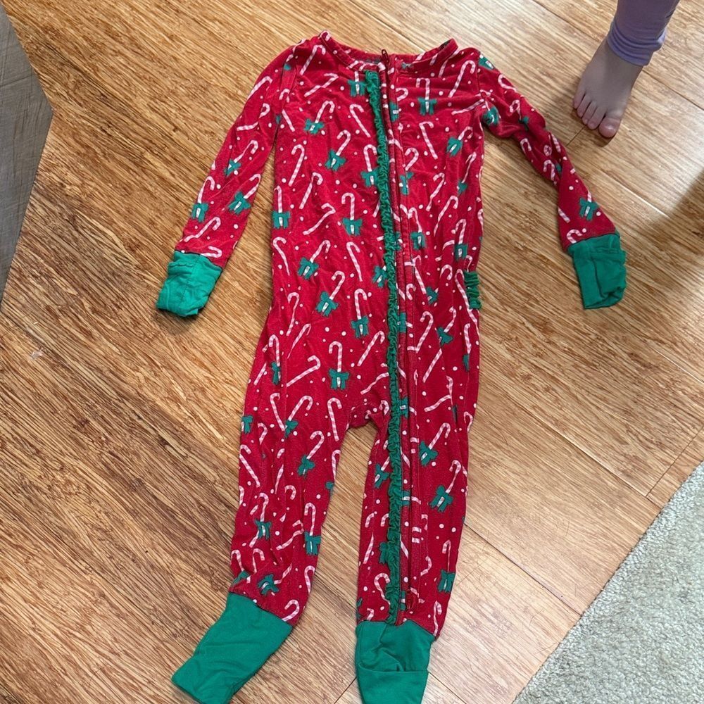 Ruffle butts Red and Green Kids One Piece